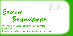 ervin brandtner business card